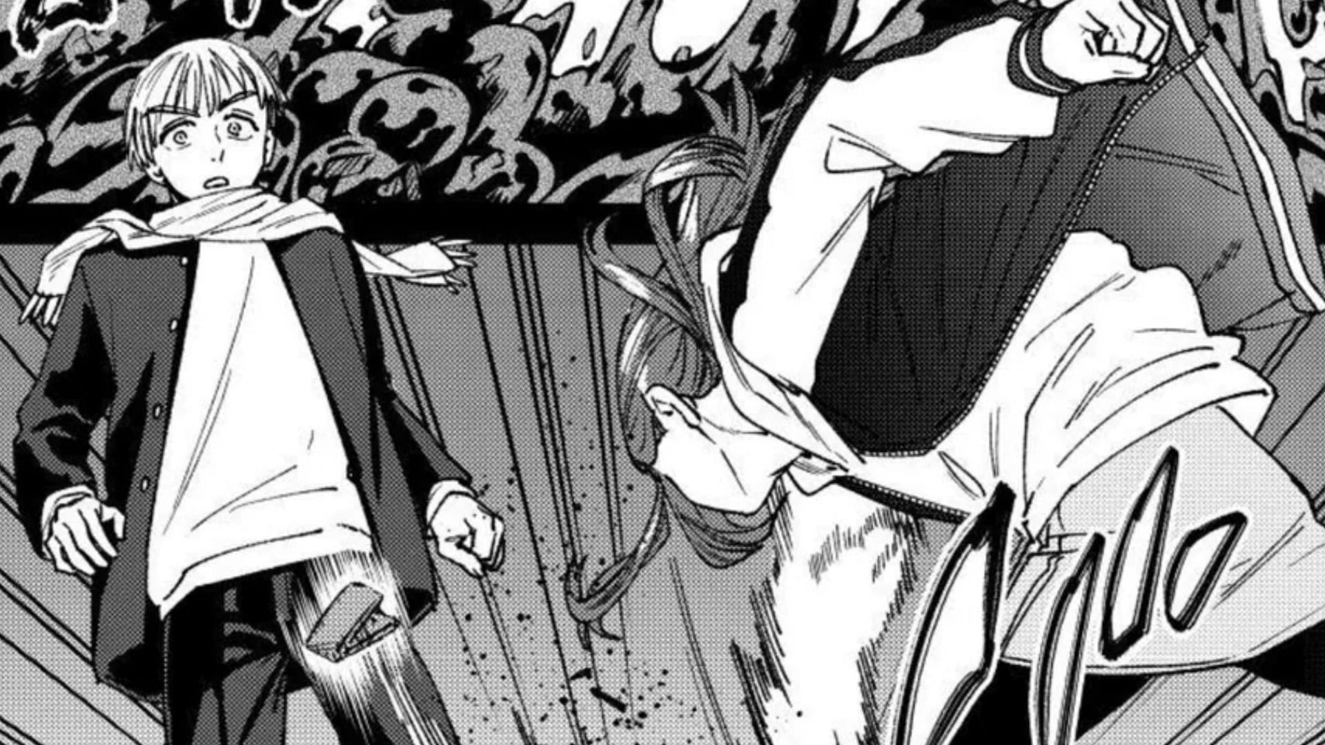 Kotoha throws the wallet on the ground in Wind Breaker chapter 185 (Image via Kodansha)
